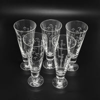 Sasaki “Bamboo” Mid-Century Pilsner Glasses (Set of 5)