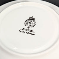 Royal Worcester "Holly Ribbons" Set of 10 Cups & 9 Saucers