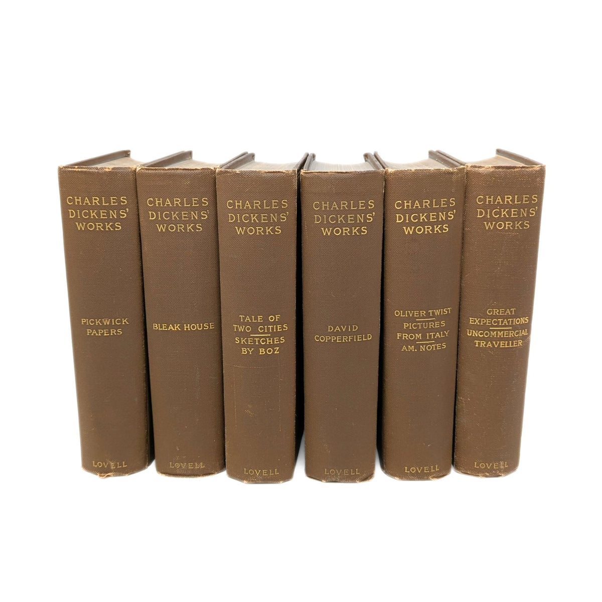 6 Volumes of Charles Dickens' Works, Published c. 1890