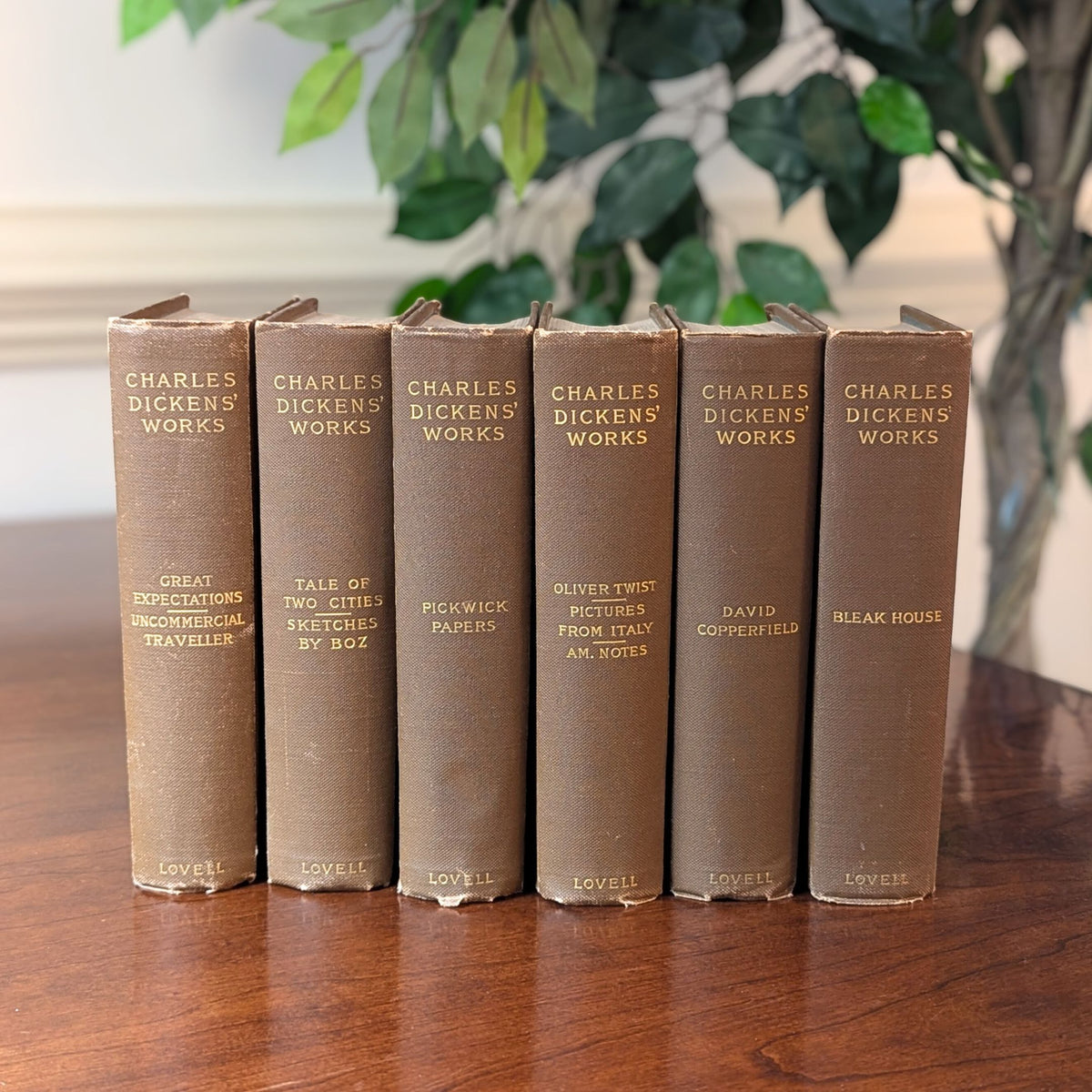 6 Volumes of Charles Dickens' Works, Published c. 1890