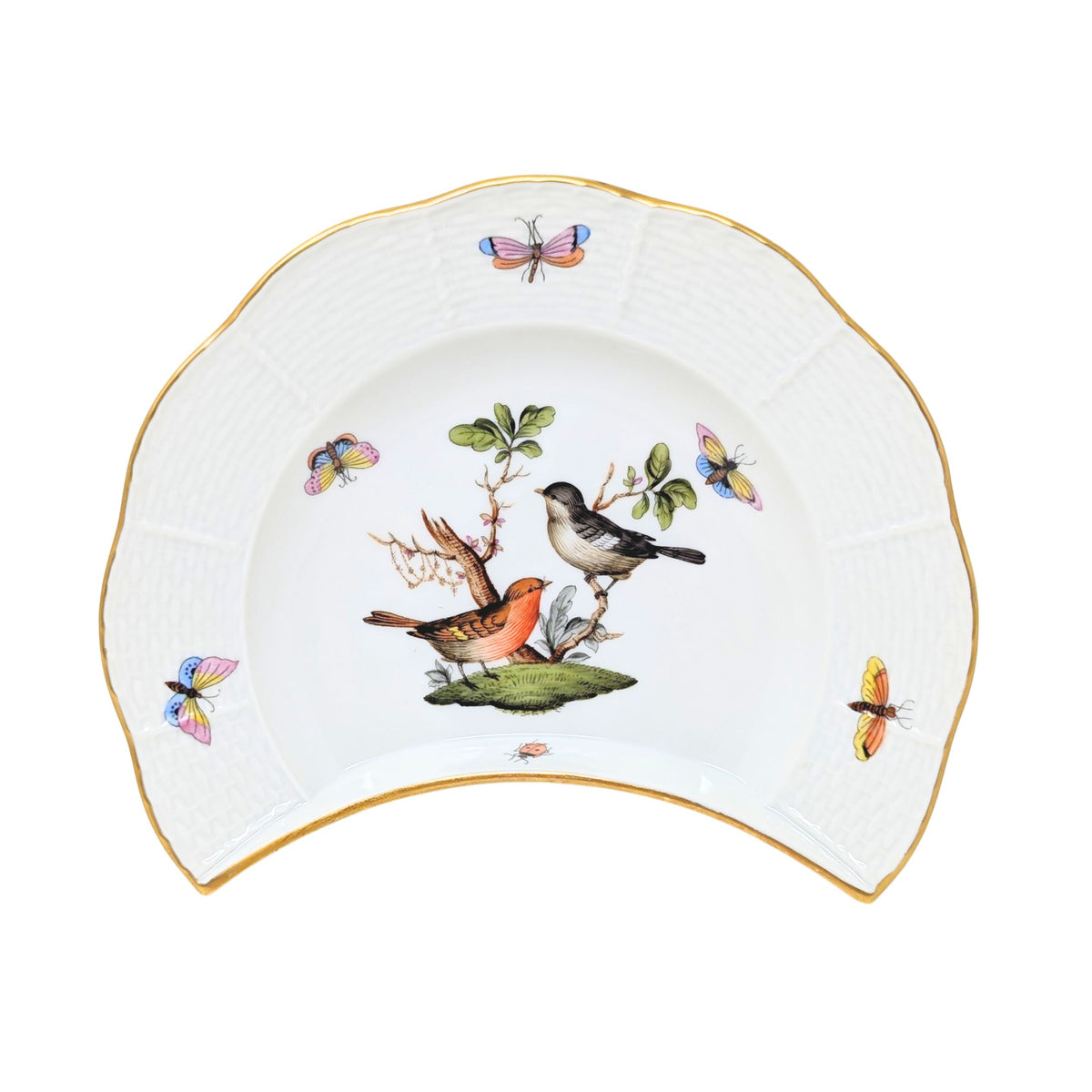 Herend "Rothschild Bird" Crescent Salad Plates (4)
