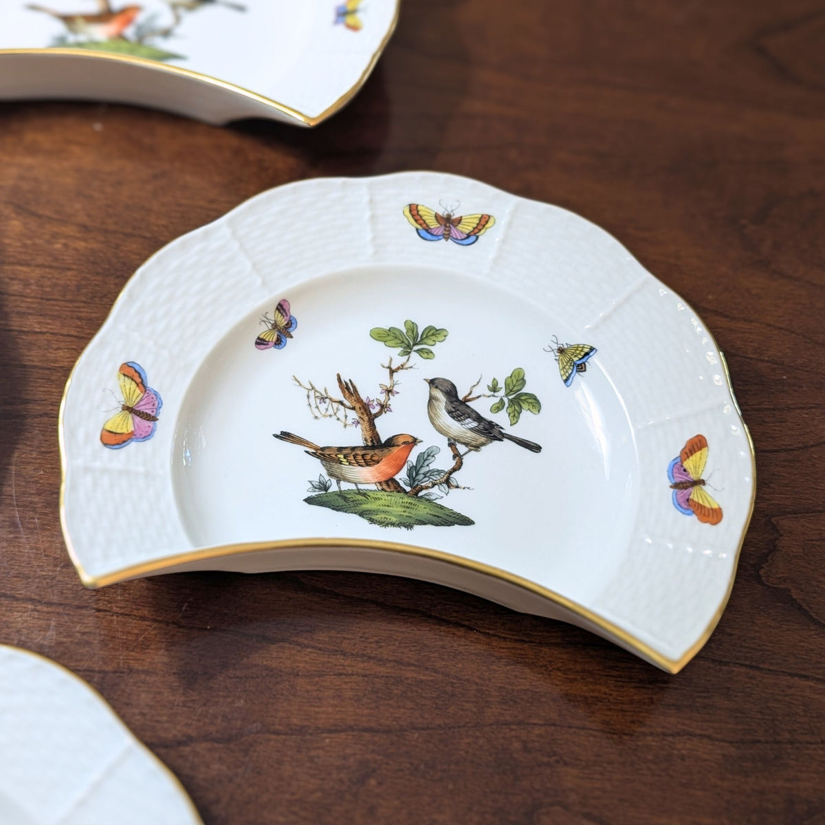 Herend "Rothschild Bird" Crescent Salad Plates (4)