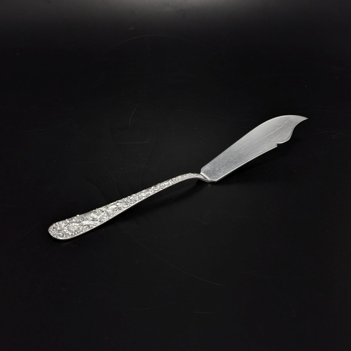 S. Kirk & Son "Repoussé" Sterling Silver Master Butter Knife (Flat Handle)