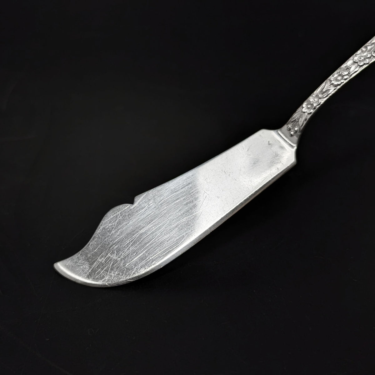 S. Kirk & Son "Repoussé" Sterling Silver Master Butter Knife (Flat Handle)