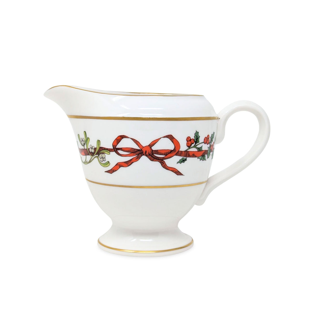 Royal Worcester "Holly Ribbons" Cream & Lidded Sugar