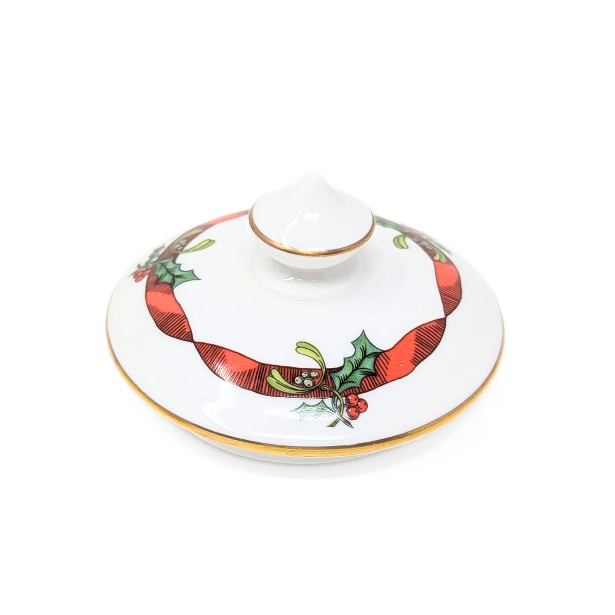 Royal Worcester "Holly Ribbons" Cream & Lidded Sugar