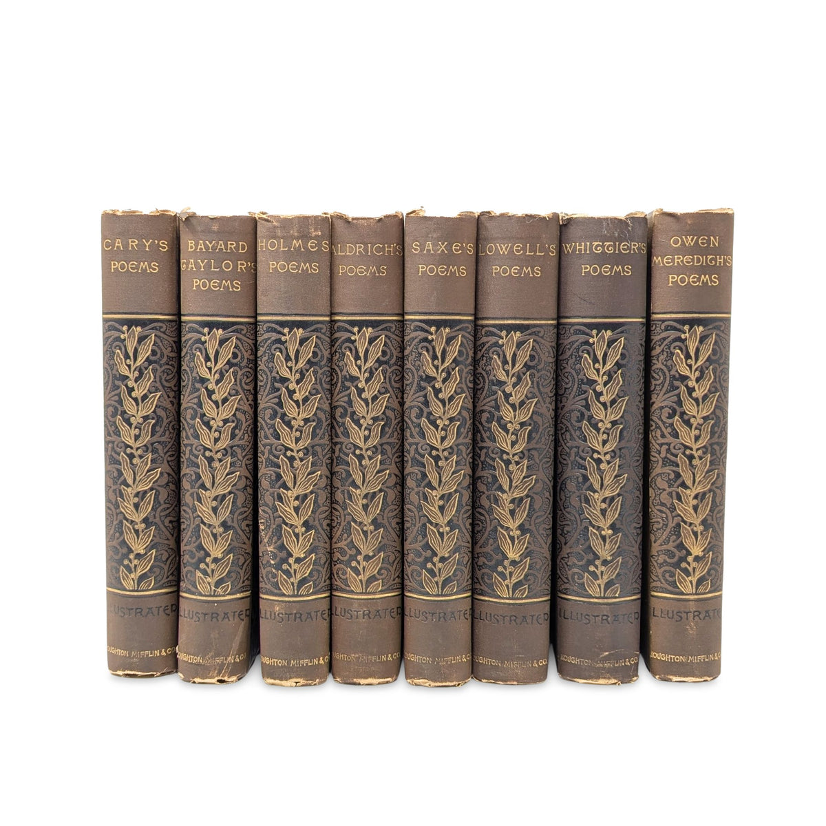 1882 Houghton, Mifflin & Co. Illustrated Household Edition of the Poets (8 Books)