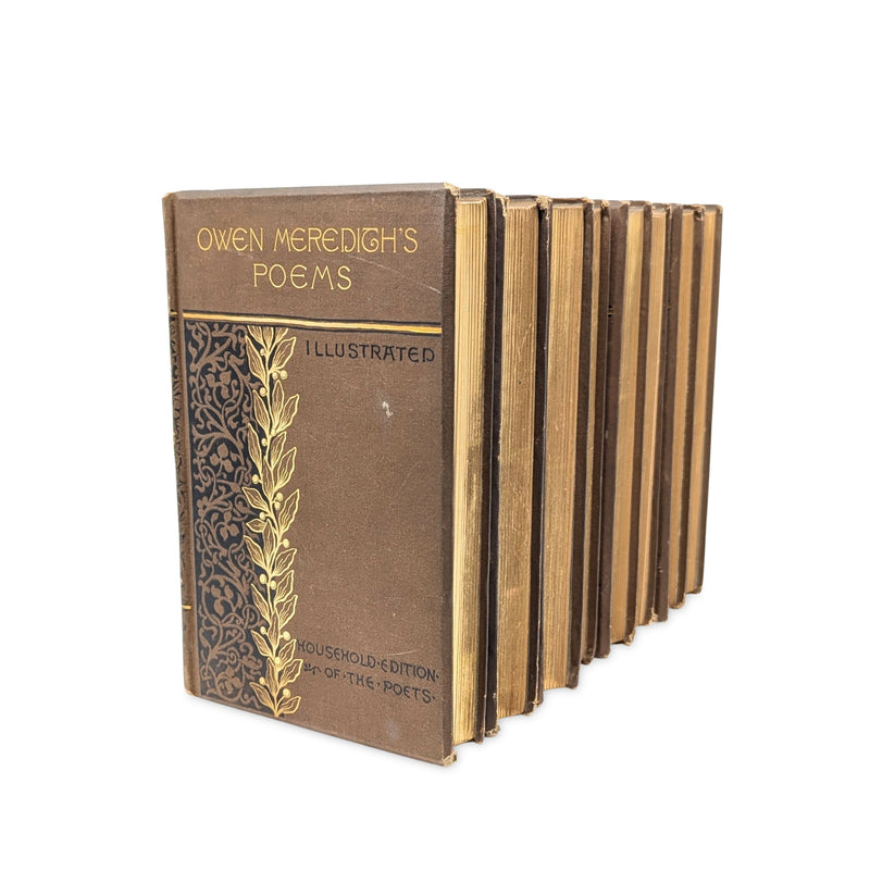 1882 Houghton, Mifflin & Co. Illustrated Household Edition of the Poets (8 Books)