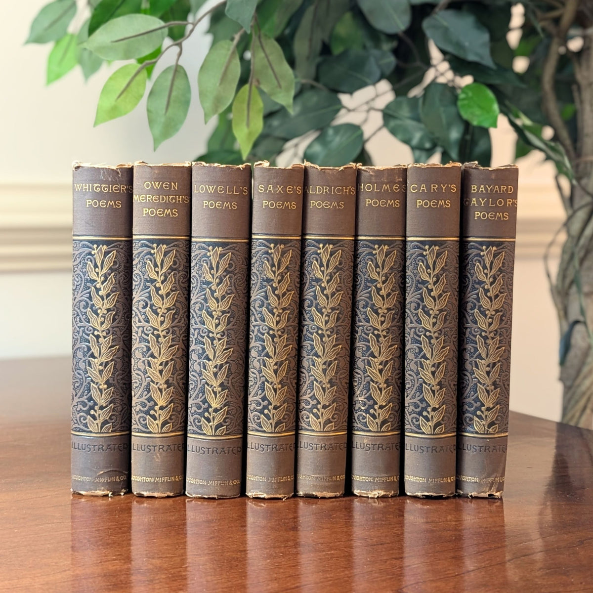 1882 Houghton, Mifflin & Co. Illustrated Household Edition of the Poets (8 Books)
