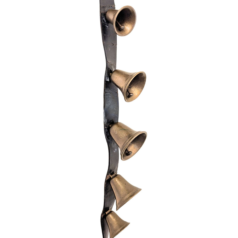 Vintage Bronze Sleigh Bell 45" Belly Strap With 7 Open Bells