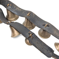 Vintage Bronze Sleigh Bell 45" Belly Strap With 7 Open Bells