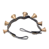 Vintage Bronze Sleigh Bell 45" Belly Strap With 7 Open Bells