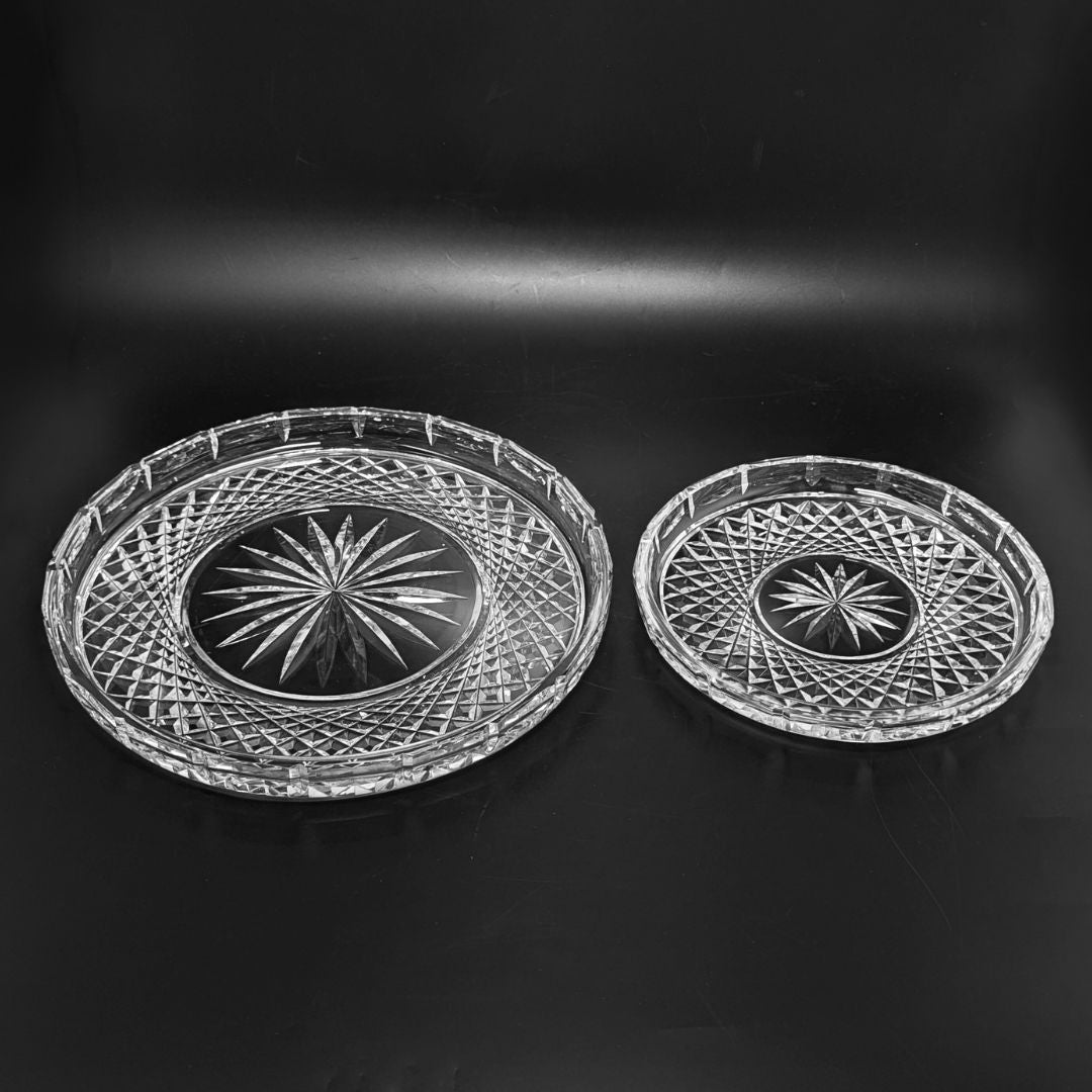 Waterford Crystal 8" & 10" Round Trays (Set of 2)