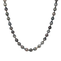 14K Gold 20” 9mm Baroque Tahitian Black Pearl Necklace