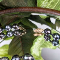 14K Gold 20” 9mm Baroque Tahitian Black Pearl Necklace