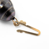 14K Gold 20” 9mm Baroque Tahitian Black Pearl Necklace