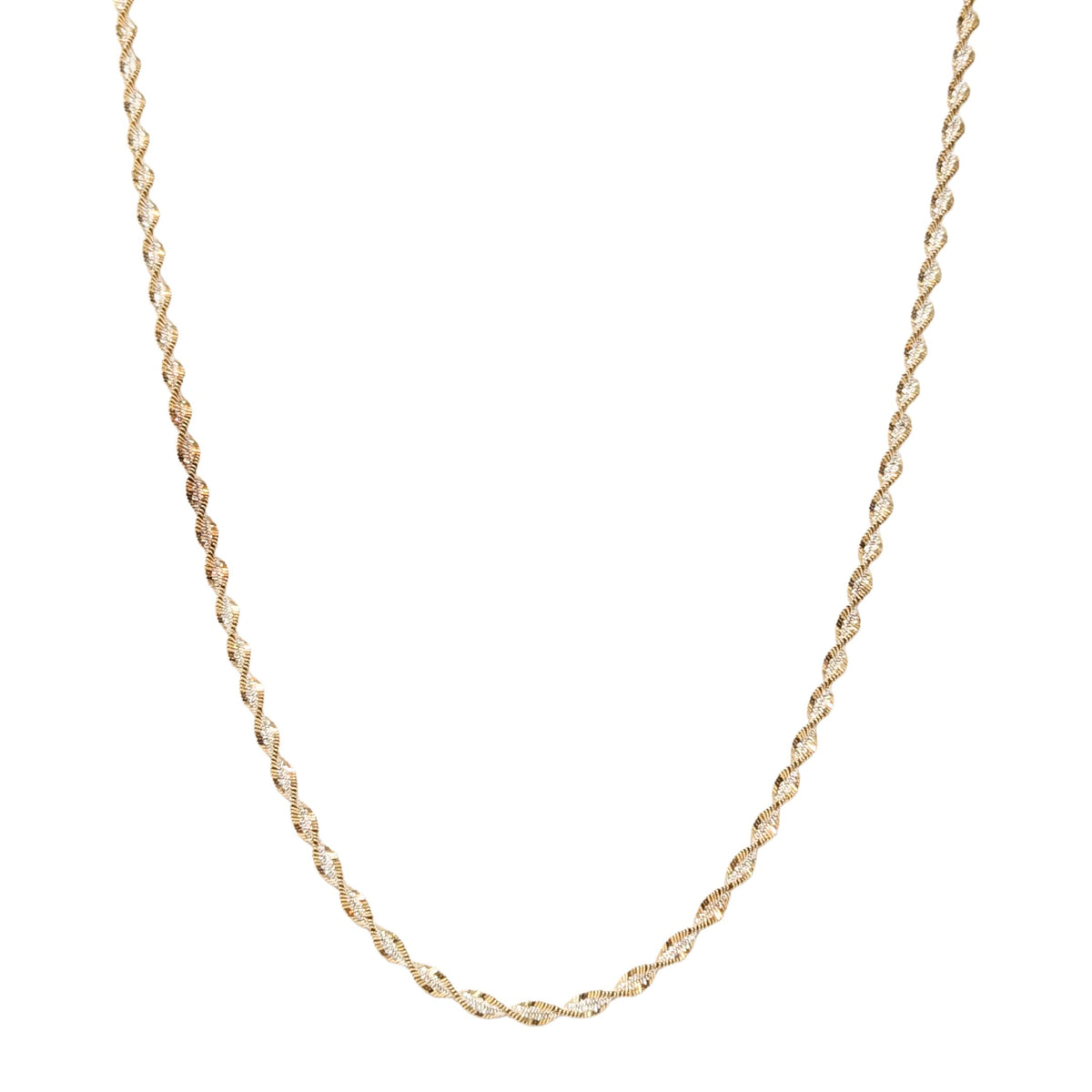 Milor Italian Sterling Gold Vermeil 4.5mm Herringbone Twist 30” Necklace