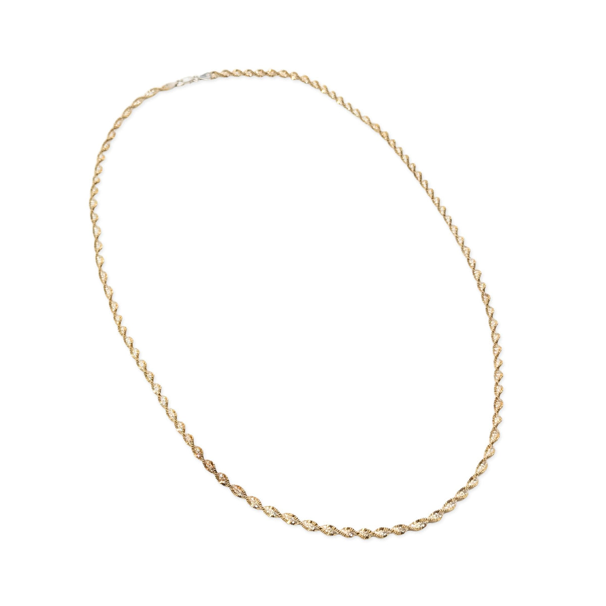 Milor Italian Sterling Gold Vermeil 4.5mm Herringbone Twist 30” Necklace