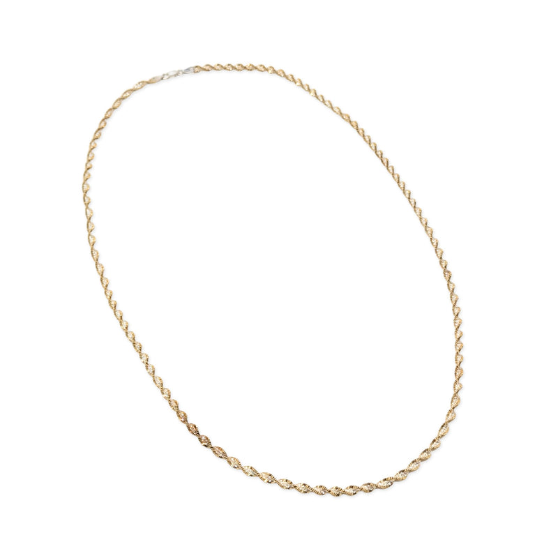 Milor Italian Sterling Gold Vermeil 4.5mm Herringbone Twist 30” Necklace