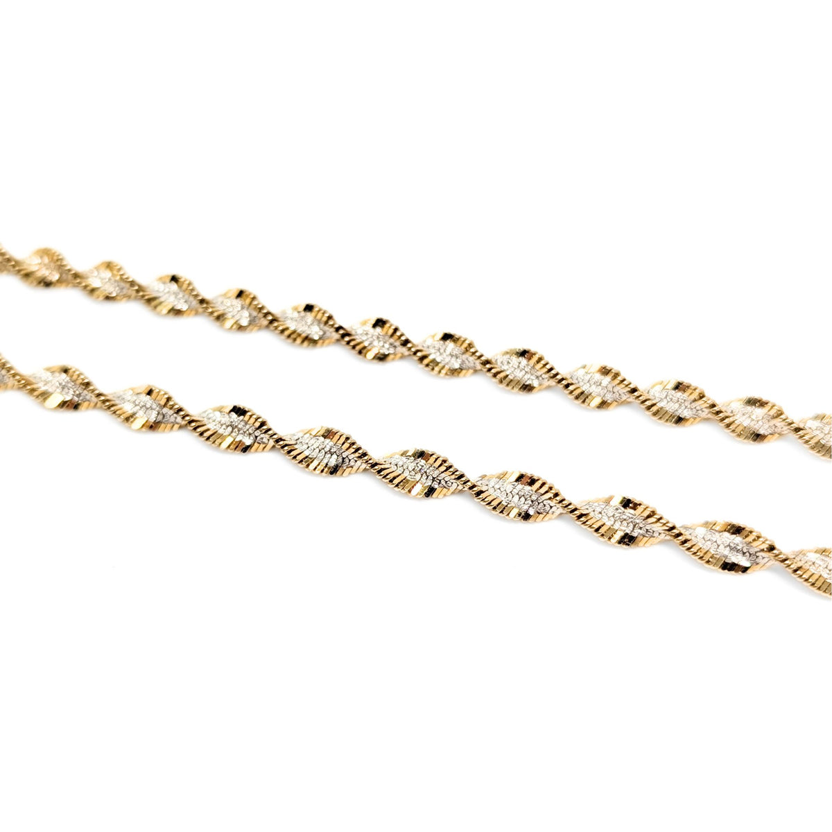 Milor Italian Sterling Gold Vermeil 4.5mm Herringbone Twist 30” Necklace