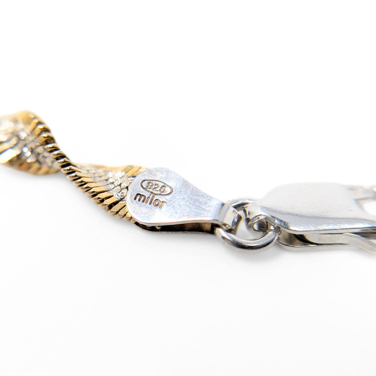 Milor Italian Sterling Gold Vermeil 4.5mm Herringbone Twist 30” Necklace