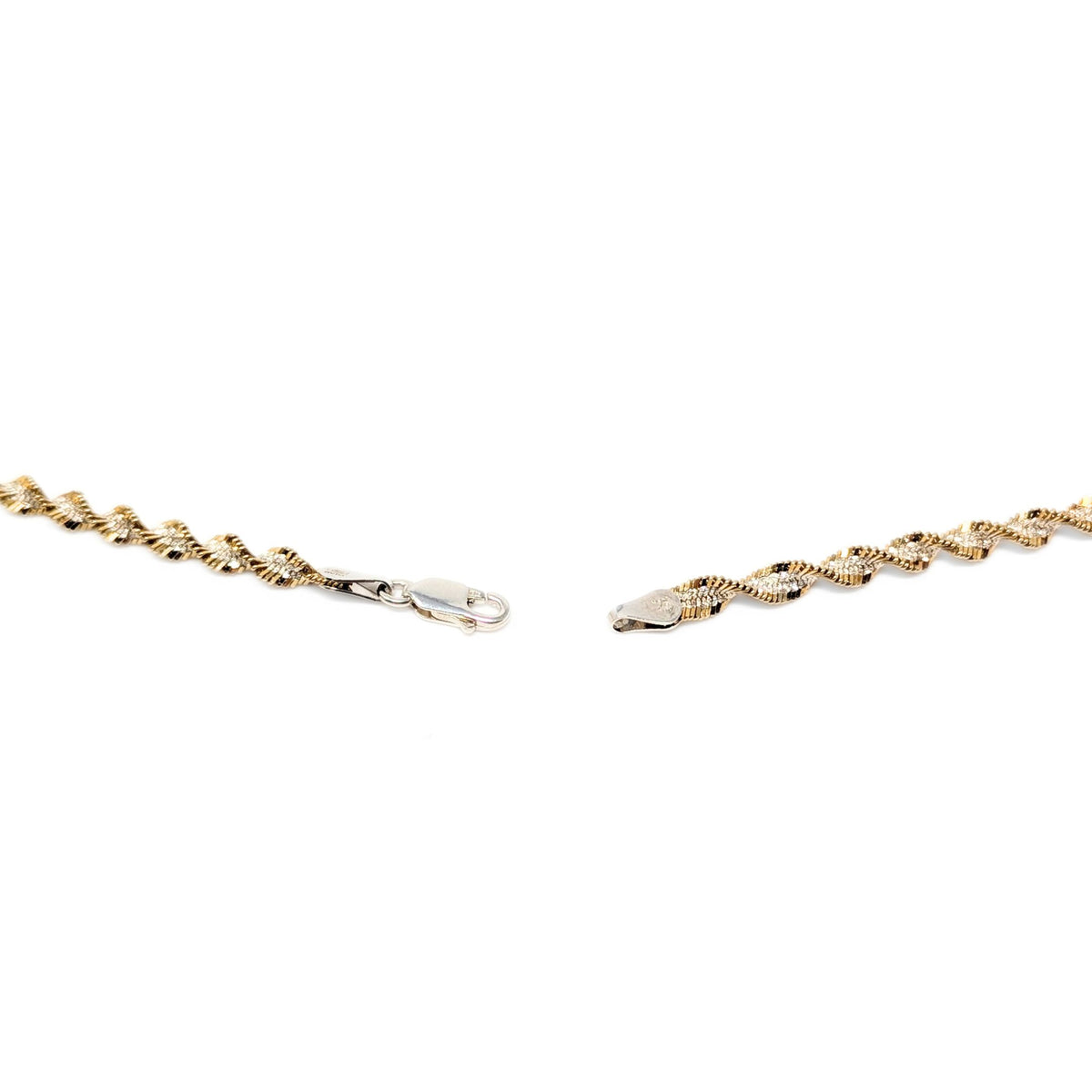 Milor Italian Sterling Gold Vermeil 4.5mm Herringbone Twist 30” Necklace