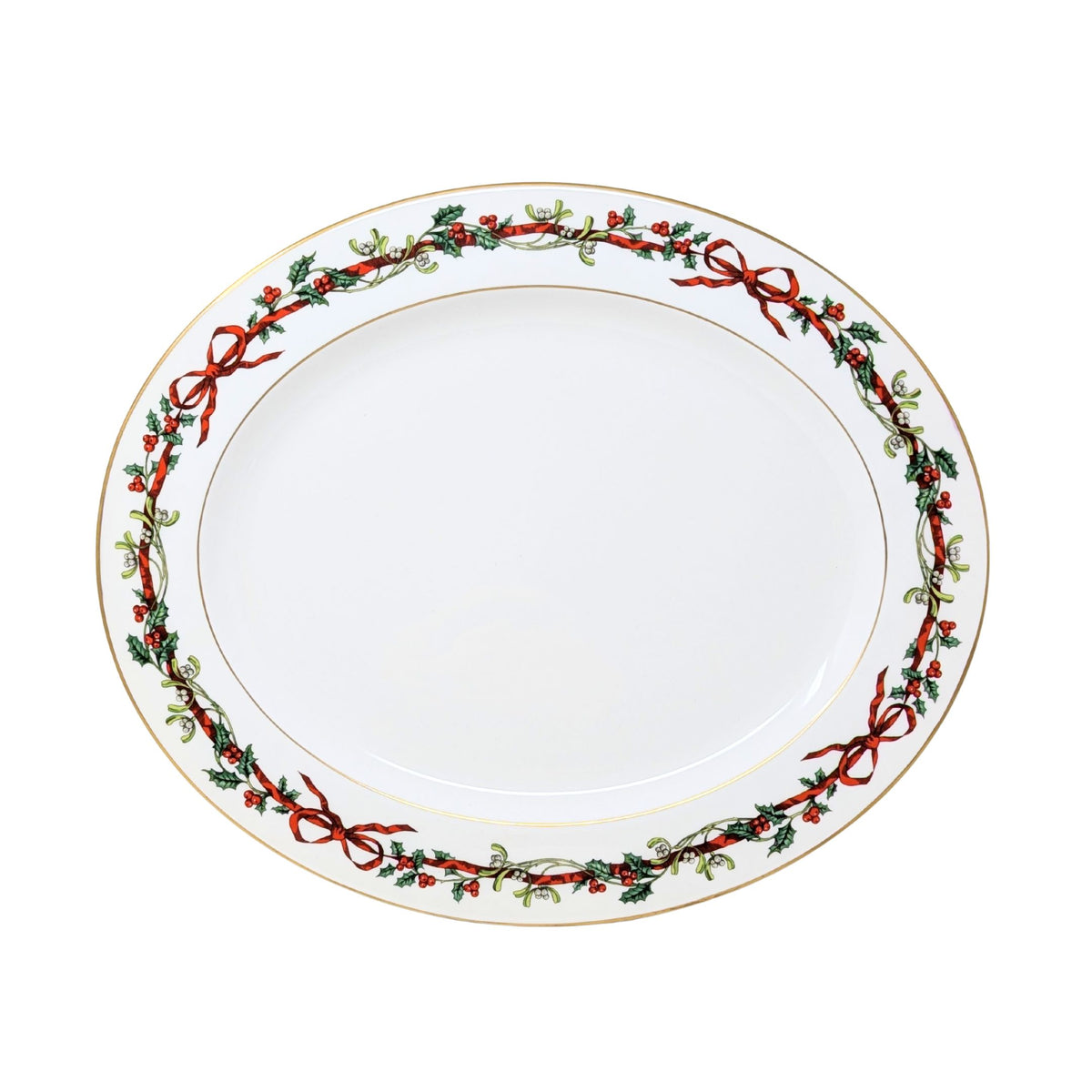 Royal Worcester "Holly Ribbons" Oval 15" Platter