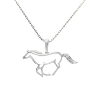 Zales Sterling & Diamond Tail Galloping Horse Necklace