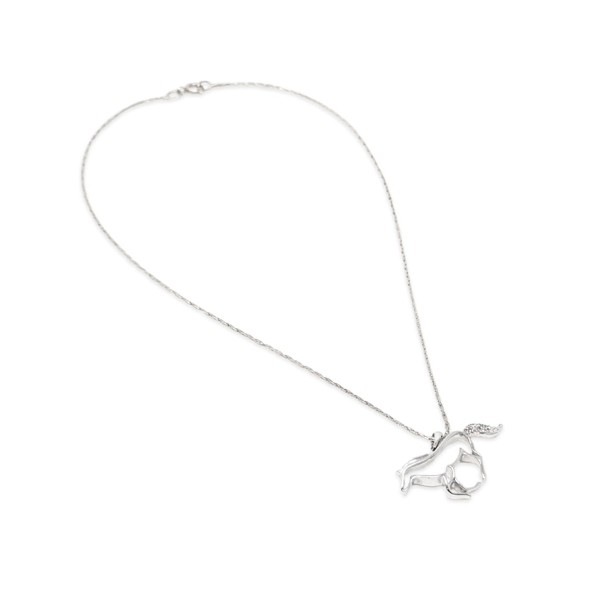 Zales Sterling & Diamond Tail Galloping Horse Necklace