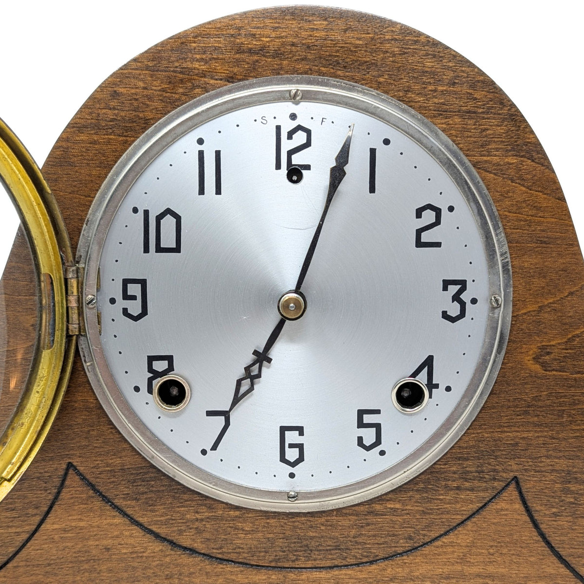 Gilbert Tambour Antique 8-Day Normandy Chimes Maple Mantle Clock