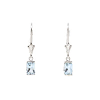 14K White Gold Aquamarine Drop Earrings
