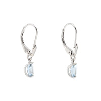 14K White Gold Aquamarine Drop Earrings