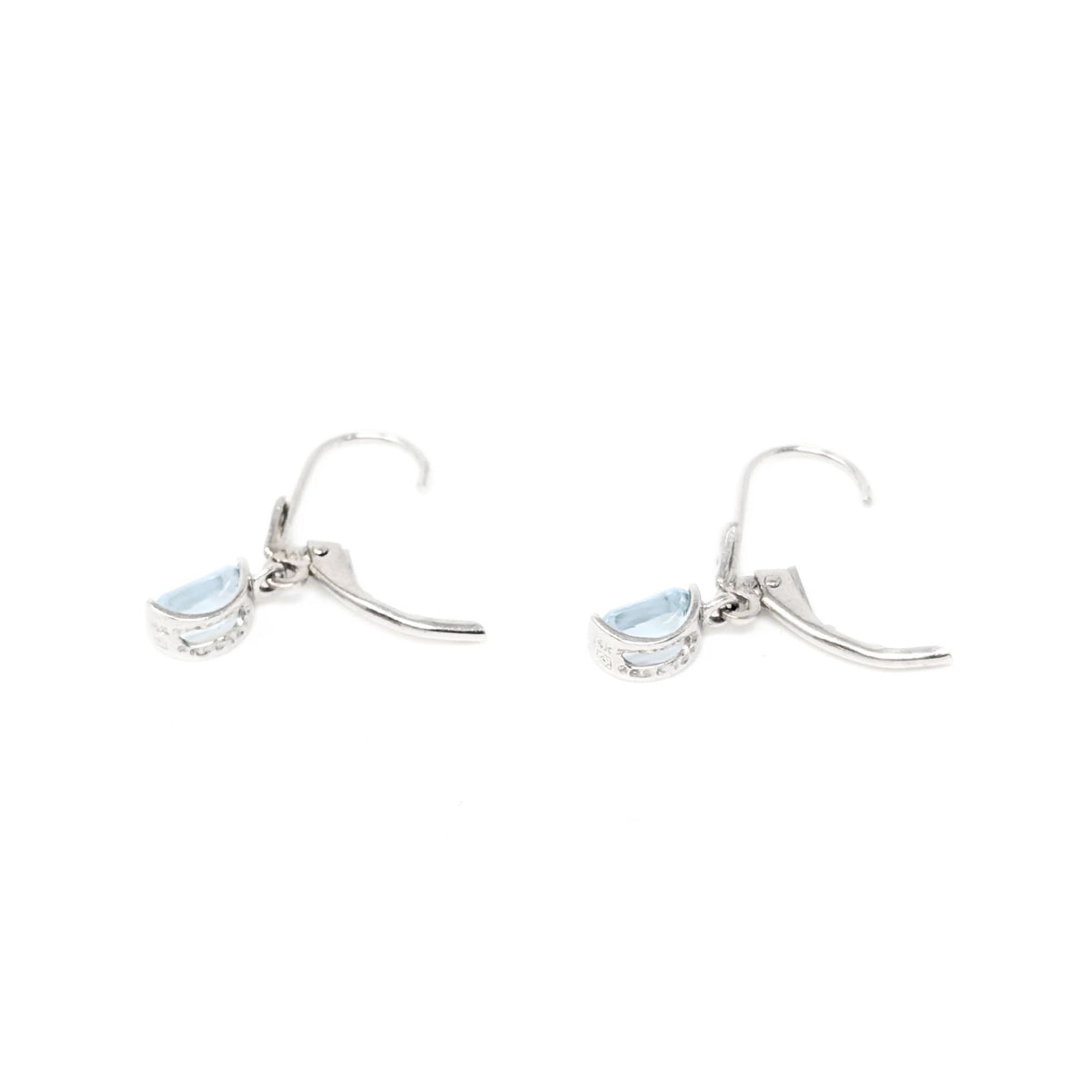 14K White Gold Aquamarine Drop Earrings