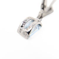 14K White Gold Aquamarine Drop Earrings