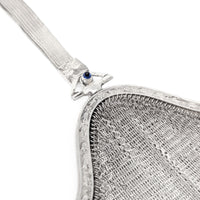 Whiting & Davis Sterling Silver & Blue Sapphire Mesh Link Purse