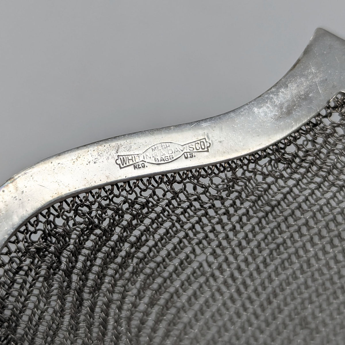 Whiting & Davis Sterling Silver & Blue Sapphire Mesh Link Purse