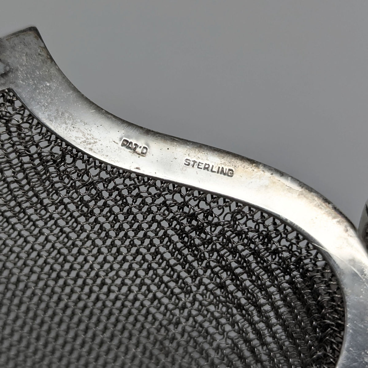 Whiting & Davis Sterling Silver & Blue Sapphire Mesh Link Purse