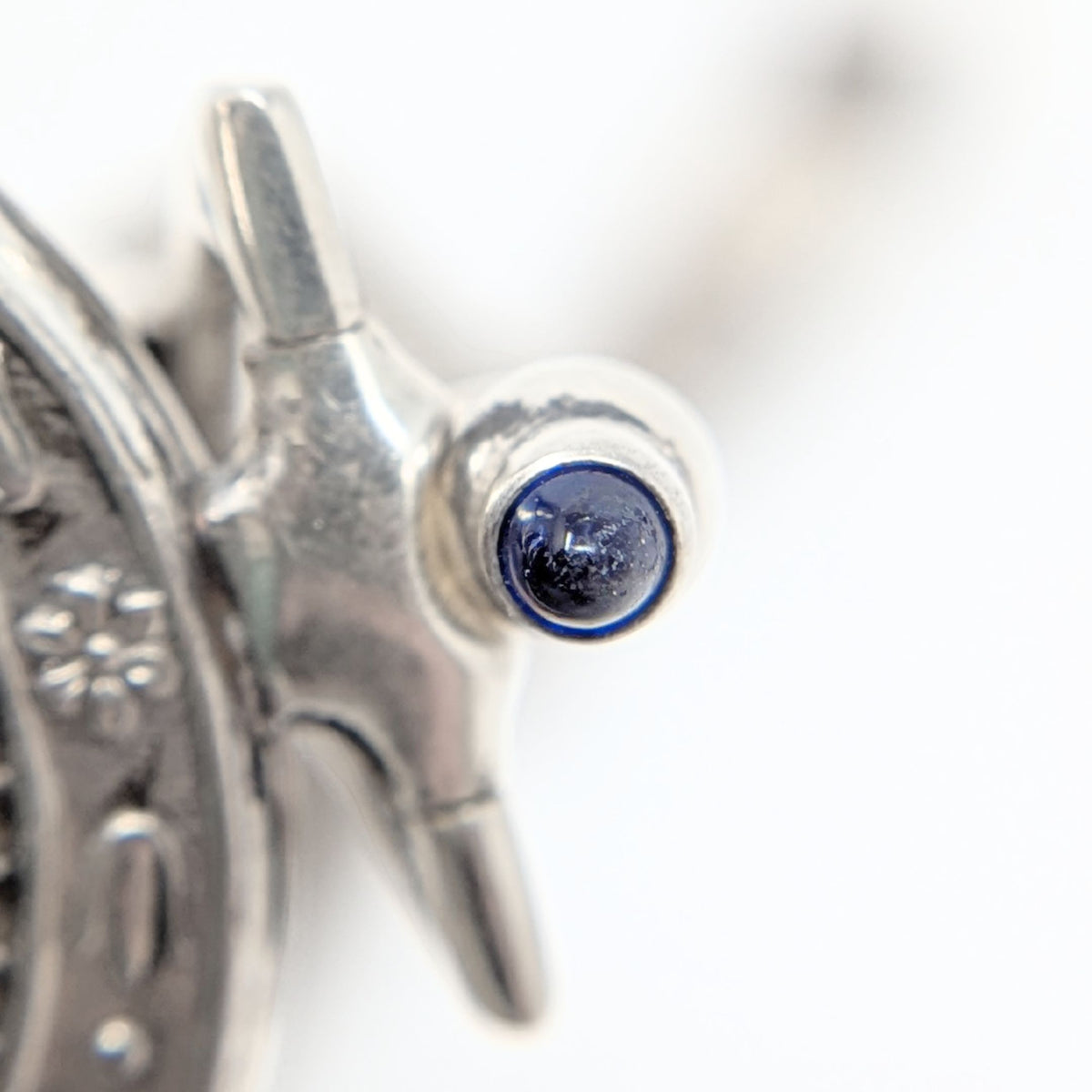 Whiting & Davis Sterling Silver & Blue Sapphire Mesh Link Purse