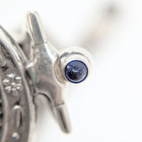 Whiting & Davis Sterling Silver & Blue Sapphire Mesh Link Purse