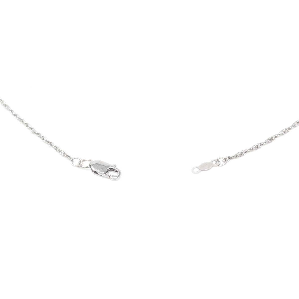 13K White Gold Aquamarine & Diamond 18” Pendant Necklace