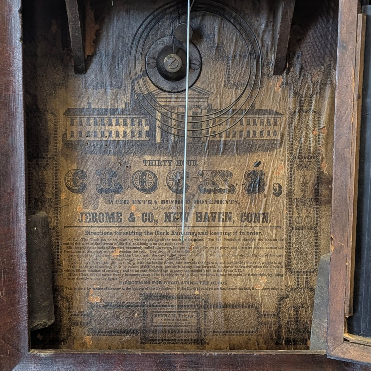 Jerome & Co Restored 34-Hr Antique River View Clock