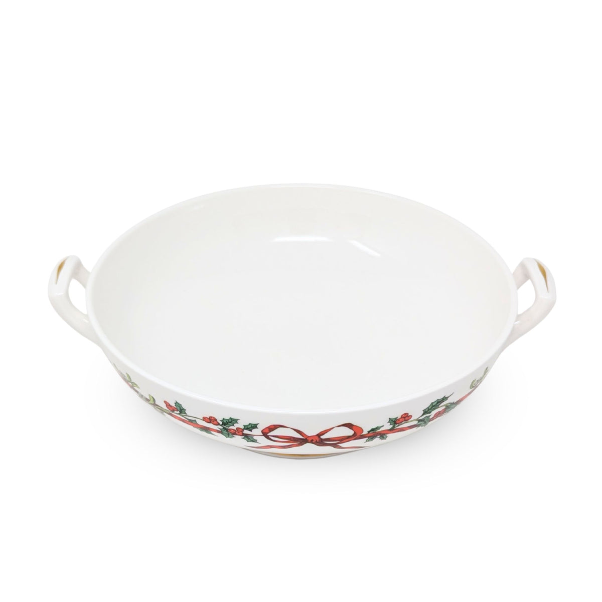 Royal Worcester "Holly Ribbons" Covered Vegetable Bowl