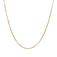 13K Gold Diamond Cut 2.5mm 20” Rope Chain Necklace