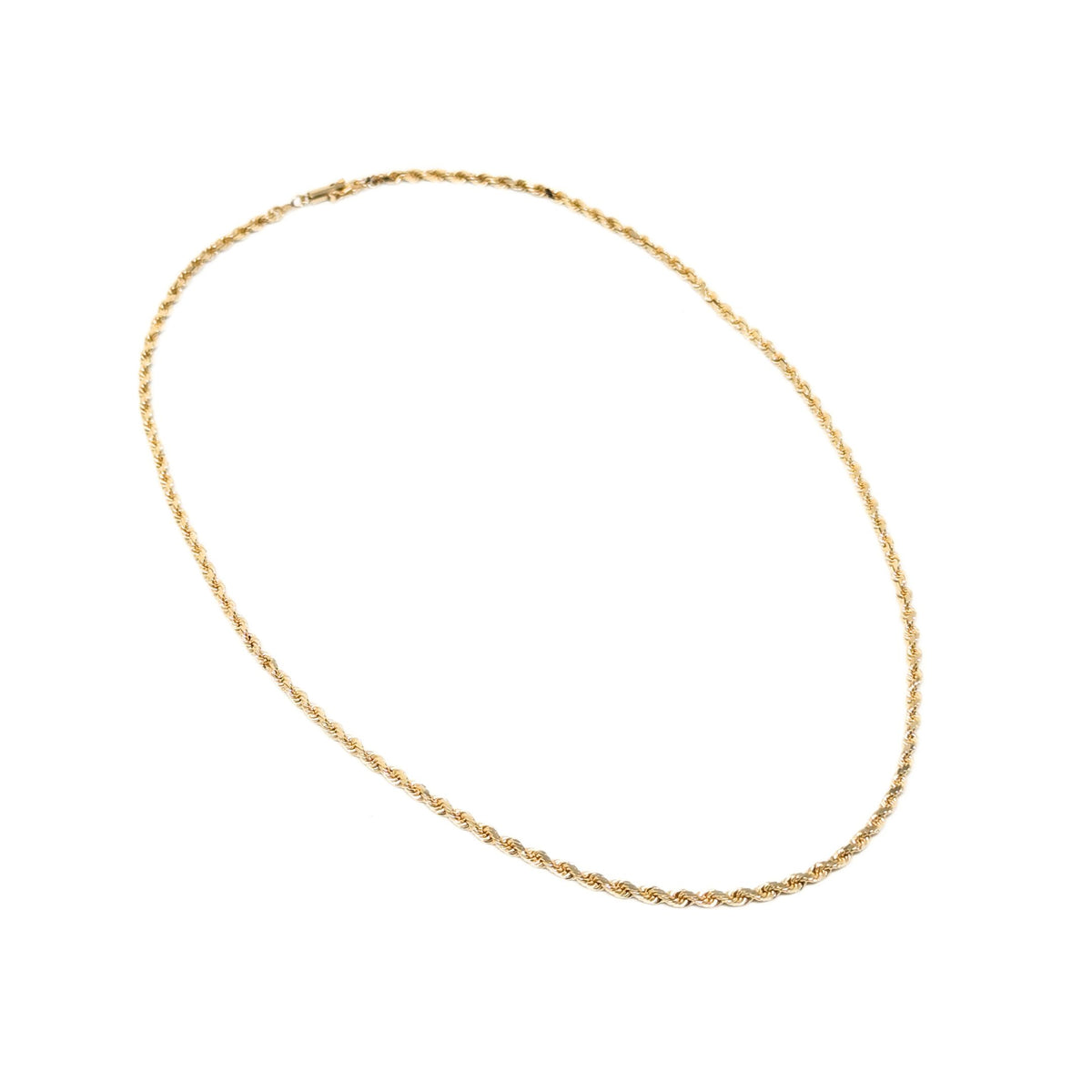 13K Gold Diamond Cut 2.5mm 20” Rope Chain Necklace