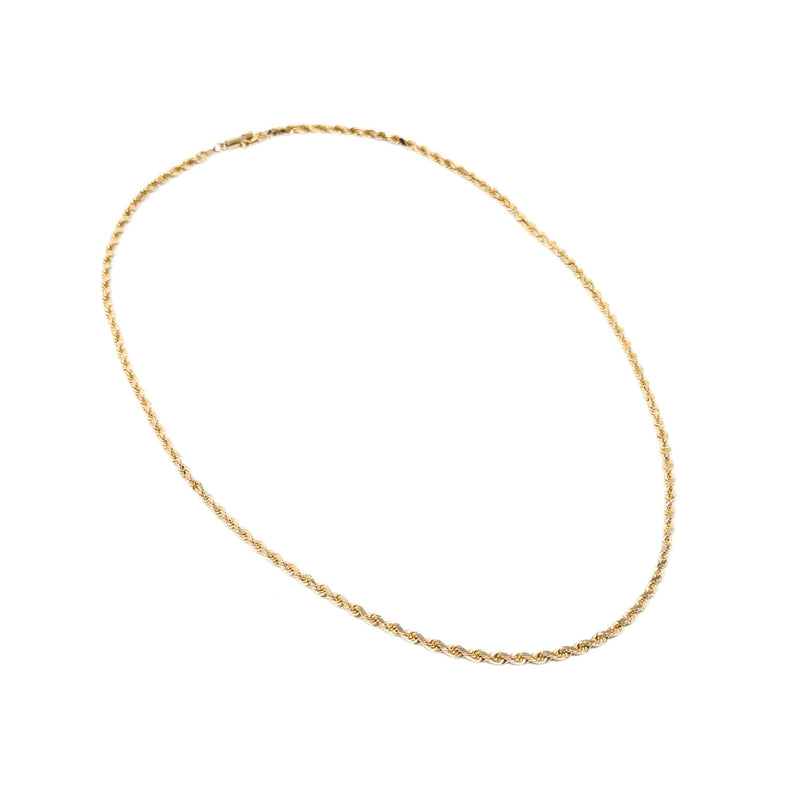 13K Gold Diamond Cut 2.5mm 20” Rope Chain Necklace