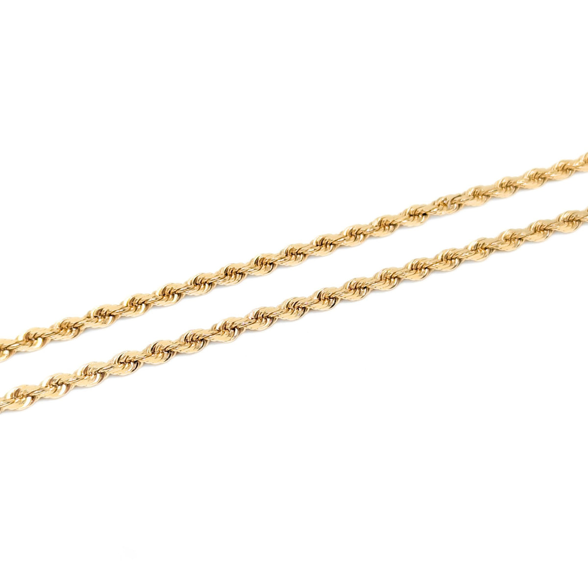 13K Gold Diamond Cut 2.5mm 20” Rope Chain Necklace