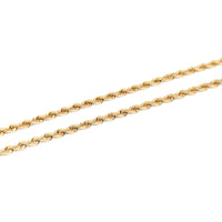 13K Gold Diamond Cut 2.5mm 20” Rope Chain Necklace