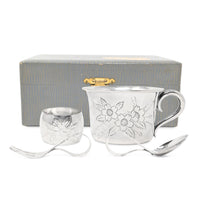 Vintage Japanese Sterling Silver 4pc Baby Set with Box