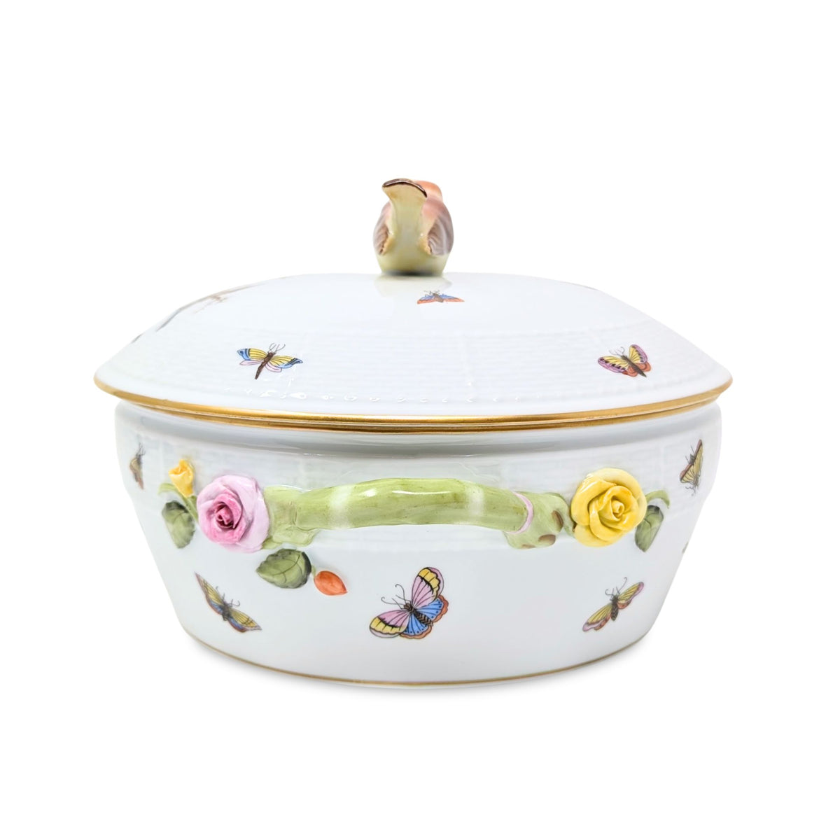 Herend "Rothschild Bird" Covered Vegetable Dish, Bird Finial