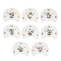 Herend "Rothschild Bird" Crescent Salad Plates (8)